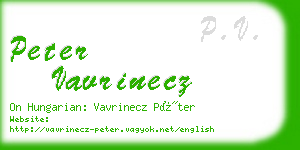 peter vavrinecz business card